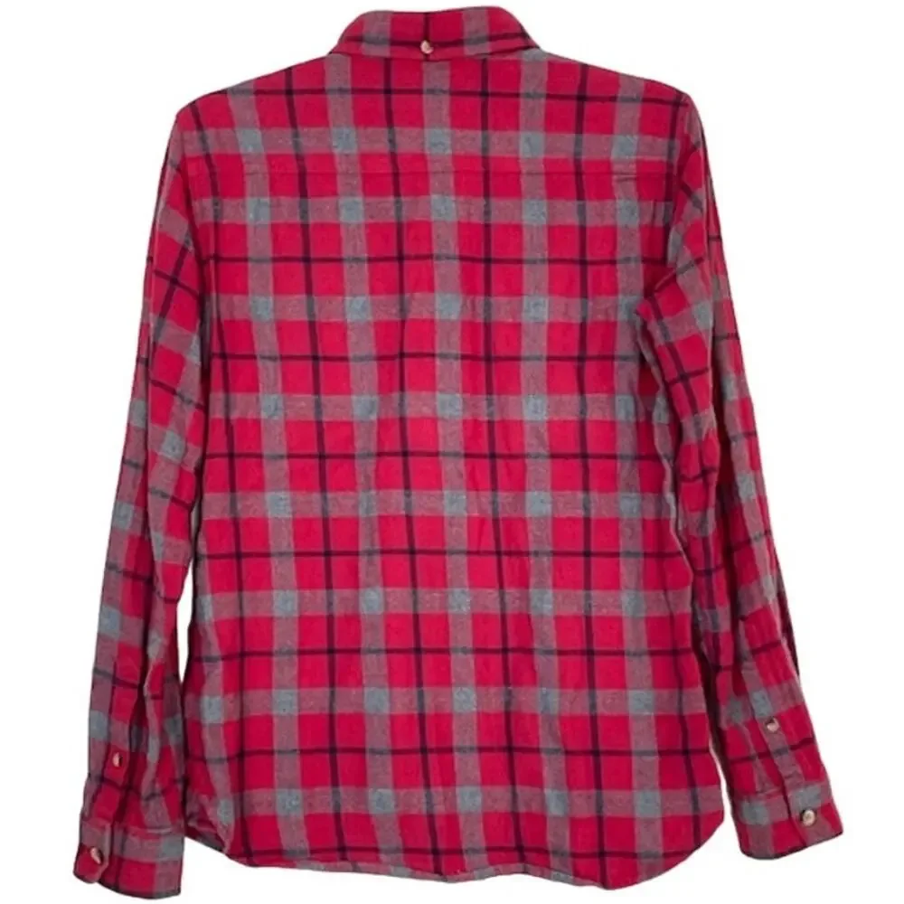 Madewell x Penfield Classic Slim Flannel warm cozy layers red plaid gray black 2 - Picture 3 of 11